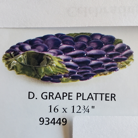 Celebrating Home NEW Stoneware Grape Platter Decorative Microwaveable oven safe - Picture 1 of 5